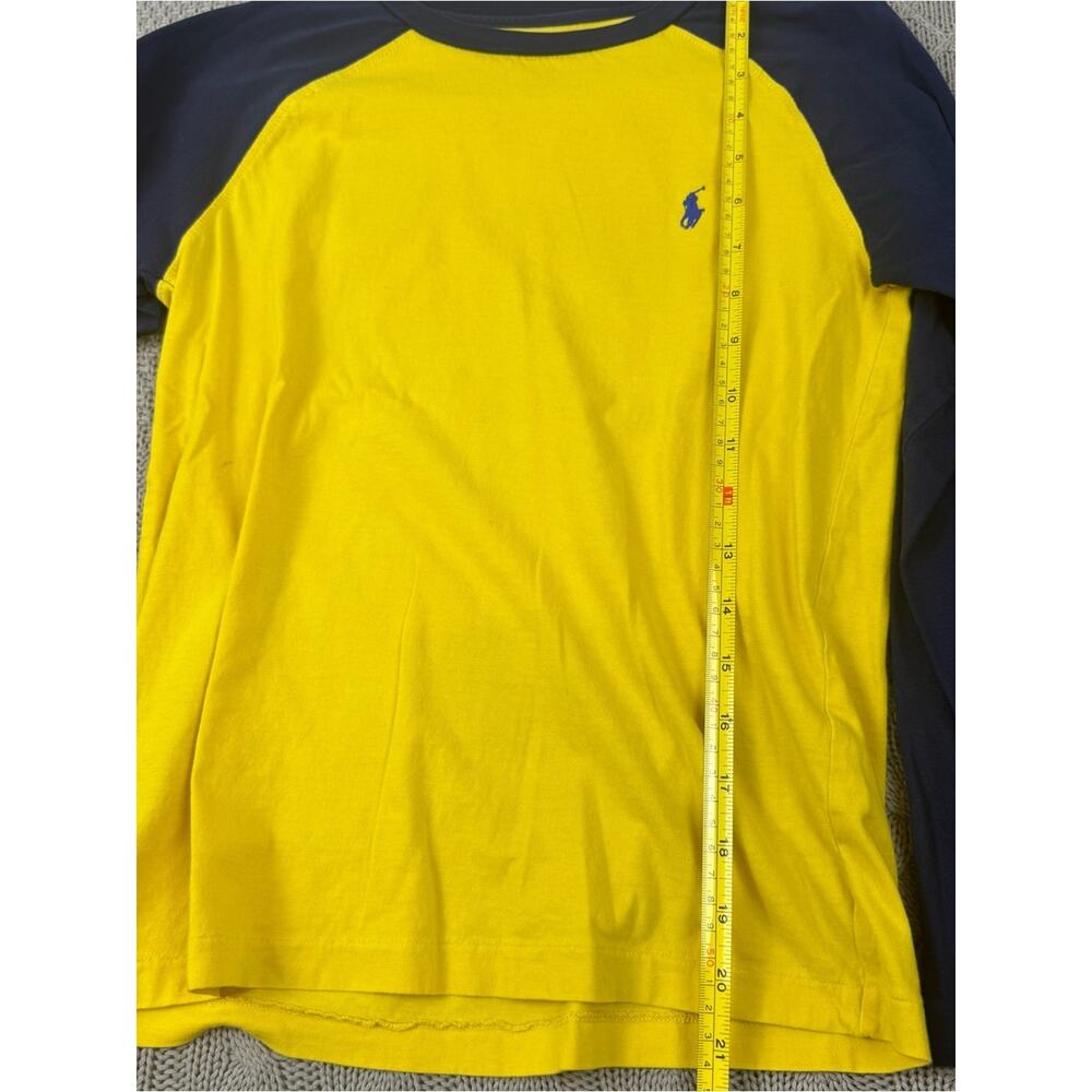 Polo by Ralph Lauren Yellow & Navy Long-Sleeve 67 Raglan Tee M - Picture 5 of 14